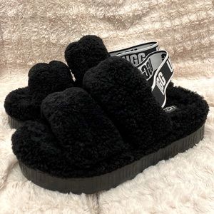 UGG Australia Oh Fluffita Slide Sandals for Women, Size US 8 - Black